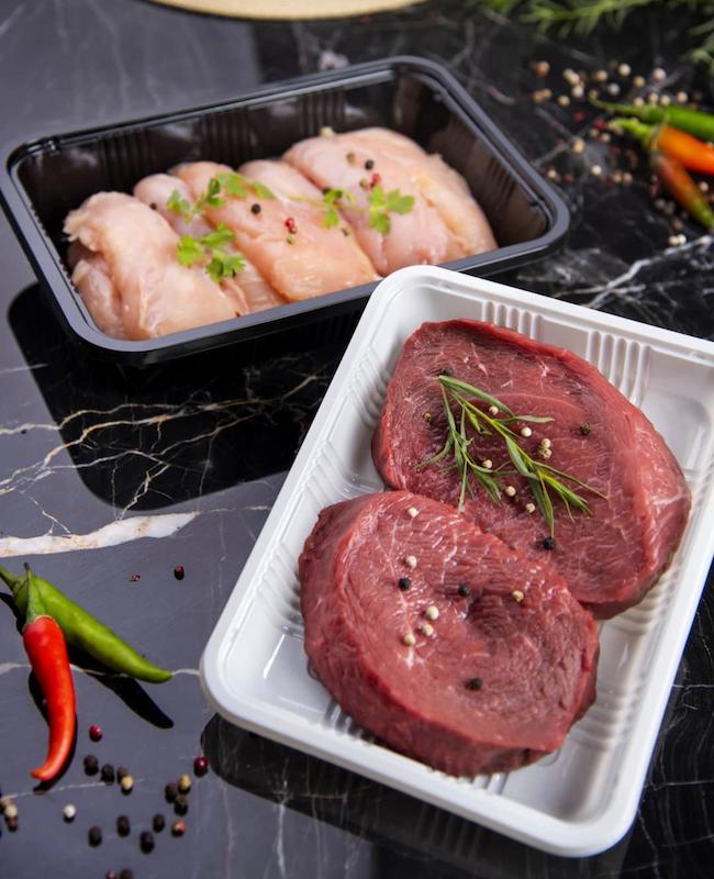 فروش عمده ظرف یکبار مصرف دو پرسی بسته بندی گوشت و پروتئین در سه سایز + قیمت رقابتی